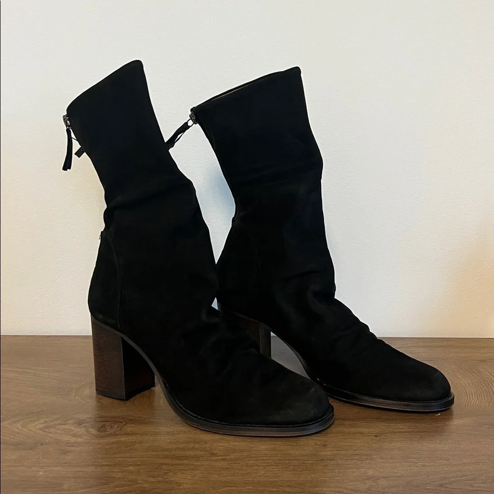 Free People Elle Block Heel Boots Black US 11